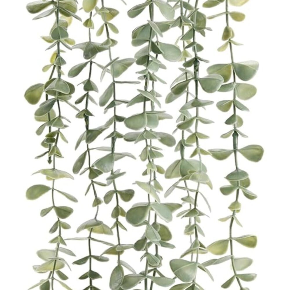 1Pcs Fake Plants Hanging Artificial Potted Faux Eucalyptus Plants for Vintage Bo
